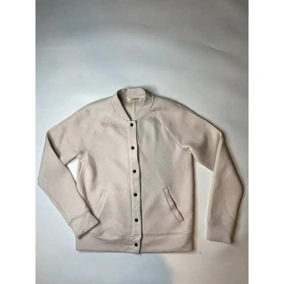 Zella Womens Size Small Light Pink Bomber Jacket Snap Button Up Flaw - Picture 1 of 10